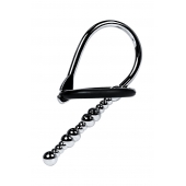 Серебристый уретральный плаг-бусины TOYFA Metal с мягким фиксириющим кольцом - ToyFa - купить с доставкой в Королеве