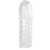 Прозрачная закрытая гелевая насадка - 13,5 см. - Toyfa Basic - в Королеве купить с доставкой