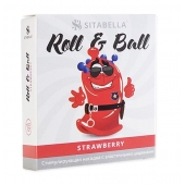 Стимулирующий презерватив-насадка Roll   Ball Strawberry - Sitabella - купить с доставкой в Королеве