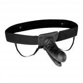 Полый страпон с двумя отростками и вибрацией Unisex Vibrating Hollow Strap-On Double Penetrating Dildo - 17,8 см. - Lux Fetish - купить с доставкой в Королеве