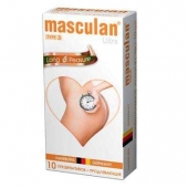 Розовые презервативы Masculan Ultra Long Pleasure с колечками, пупырышками и продлевающим эффектом - 10 шт. - Masculan - купить с доставкой в Королеве