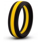 Черно-желтое силиконовое эрекционное кольцо Silicone Go Pro Cock Ring - Blush Novelties - в Королеве купить с доставкой