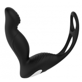 Черный вибромассажер простаты P-PLEASER W ERECTION ENHANCE - Dream Toys - в Королеве купить с доставкой