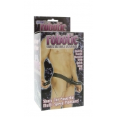 Мужской фаллопротез с вибрацией ROBOTIC MALE STRAP-ON BLACK - 17 см. - Seven Creations - купить с доставкой в Королеве