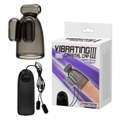 Дымчатая насадка-мастурбатор с вибрацией Vibrating Crystal Cap III - Baile - в Королеве купить с доставкой