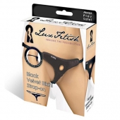 Черные плюшевые трусики для страпона - Lux Fetish - купить с доставкой в Королеве