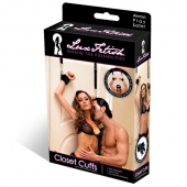 Черные фиксаторы с креплением к двери - Lux Fetish - купить с доставкой в Королеве
