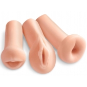 Комплект из 3 мастурбаторов All 3 Holes: вагина, анус, ротик - Pipedream - в Королеве купить с доставкой