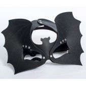 Черная кожаная маска на глаза  Летучая мышь - Sitabella - купить с доставкой в Королеве