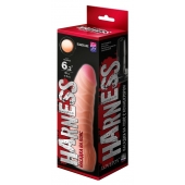 Телесная изогнутая насадка на Harness с коннектором BLACK LINE - 17 см. - LOVETOY (А-Полимер) - купить с доставкой в Королеве