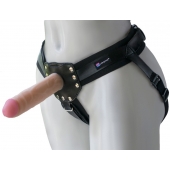 Черный пояс-трусики с двумя насадками  Экзотик-Linda  - 15,5 и 10,5 см. - LOVETOY (А-Полимер) - купить с доставкой в Королеве