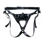 Черный пояс-трусики с насадкой  Soft-Принц  - 17 см. - LOVETOY (А-Полимер) - купить с доставкой в Королеве