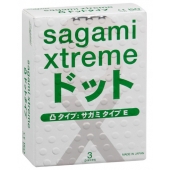 Презервативы Sagami Xtreme SUPER DOTS с точками - 3 шт. - Sagami - купить с доставкой в Королеве