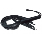 Чёрная кожаная плеть с жесткой ручкой - 63 см. - Sitabella - купить с доставкой в Королеве