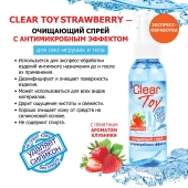 Очищающий спрей для игрушек CLEAR TOY Strawberry - 100 мл. - Биоритм - купить с доставкой в Королеве