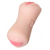 Телесный двусторонний мастурбатор Pretty Mouth - ротик и вагина - ToyFa - в Королеве купить с доставкой