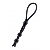 Черное лассо на пенис с тремя бусинами - A-toys - в Королеве купить с доставкой