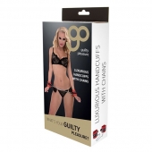Красно-чёрные наручники на металлической цепочке - Blush Novelties - купить с доставкой в Королеве