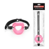 Розовый кляп-губки на черном ремешке - Notabu - купить с доставкой в Королеве