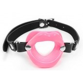 Розовый кляп-губки на черном ремешке - Notabu - купить с доставкой в Королеве