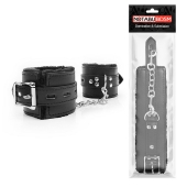 Черные наручники на металлических карабинах - Notabu - купить с доставкой в Королеве