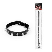 Черный ошейник с серебристыми шипами - Notabu - купить с доставкой в Королеве