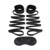 Чёрные манжеты для фиксации на кровати Bondage Bed Strap - Lux Fetish - купить с доставкой в Королеве