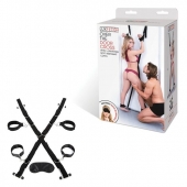 Чёрный набор для фиксации у двери - Lux Fetish - купить с доставкой в Королеве