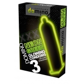 Презервативы DOMINO Neon Green со светящимся в темноте кончиком - 3 шт. - Domino - купить с доставкой в Королеве