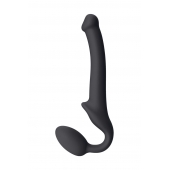 Черный безремневой страпон Silicone Bendable Strap-On S - Strap-on-me - купить с доставкой в Королеве