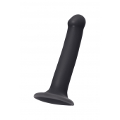 Черный фаллос на присоске Silicone Bendable Dildo M - 18 см. - Strap-on-me - купить с доставкой в Королеве