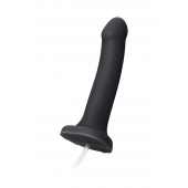 Черный фаллос с имитацией эякуляции Silicon Cum Dildo L - 19,6 см. - Strap-on-me - купить с доставкой в Королеве