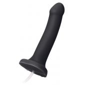 Черный фаллос с имитацией эякуляции Silicon Cum Dildo L - 19,6 см. - Strap-on-me - купить с доставкой в Королеве