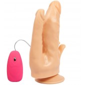 Телесный анально-вагинальный вибратор - 17 см. - LOVETOY (А-Полимер)