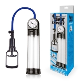 Прозрачная вакуумная помпа Sex Expert с манометром - Sex Expert - в Королеве купить с доставкой