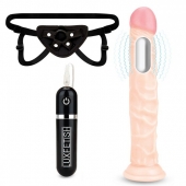 Регулируемые трусики с вибрирующей насадкой - 21 см. - Lux Fetish - купить с доставкой в Королеве