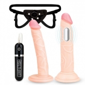 Регулируемые трусики с 2 насадками - 16 и 15 см. - Lux Fetish - купить с доставкой в Королеве
