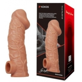 Телесная насадка на фаллос с отверстием для мошонки EXTREME SLEEVE - 17,6 см. - KOKOS - в Королеве купить с доставкой