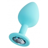 Мятная анальная втулка Brilliant с прозрачным кристаллом - 8 см. - ToyFa - купить с доставкой в Королеве