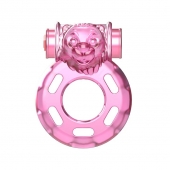 Розовое эрекционное кольцо с вибрацией Pink Bear - Baile - в Королеве купить с доставкой
