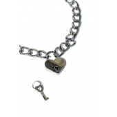 Серебристый ошейник Embrace с ключиком - Lola Games - купить с доставкой в Королеве