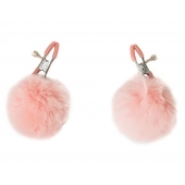 Зажимы на соски Angelic с розовыми меховыми шариками - Lola Games - купить с доставкой в Королеве