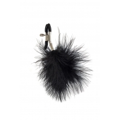 Зажимы на соски с черным пухом Euphoric - Lola Games - купить с доставкой в Королеве