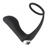 Черное эрекционное кольцо с анальной вибропробкой Vibrating Ring   Plug - Orion - в Королеве купить с доставкой