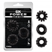 Набор из 3 черных эрекционных колец Gear Up Rings - Chisa - в Королеве купить с доставкой