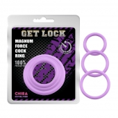Набор из 3 сиреневых эрекционных колец Magnum Force Cock Ring - Chisa - в Королеве купить с доставкой