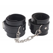 Черные оковы на ноги Obey Me Leather Ankle Cuffs - Chisa - купить с доставкой в Королеве