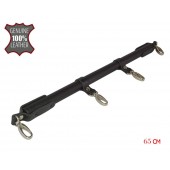 Черная металлическая распорка с кожаными ремешками и карабинами - 65 см. - Sitabella - купить с доставкой в Королеве