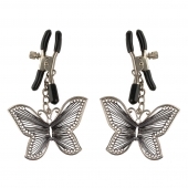 Зажимы на соски с бабочками Butterfly Nipple Clamps - Pipedream - купить с доставкой в Королеве