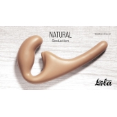 Бежевый безремневой страпон Seduction - 20,5 см. - Lola Games - купить с доставкой в Королеве